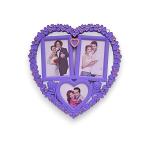 Heart Shaped Wall Hanging Collage Photo Frame for Wall Decoration, Bedroom, Living Room, Hall | Color - Lavender, (35x35 cm)| Best Gift for Couple, Valentine's Day, Wedding Anniversary