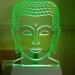 Buddha 3D Optical Illusion Acrylic Night Lamp | Automatic Color Changing Lamp for Bedroom/Living Room | Multicoloured LED Plug and Play Night Light | Best for Spiritual Gift