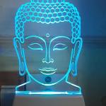 Buddha 3D Latest Decorative Illusion 5mm Acrylic LED Plug Night Lamp |Multicolor | Home Decorative Wall Light Bedroom/Living Room (12.5cm x 5cm) Pack of 1 (Buddha)