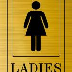 Acrylic Sign Board Display For Restroom, Toilet, Washroom | Colour - Black and Gold (6 x 4 Inches, Unisex) | (Set of Ladies and Gents)