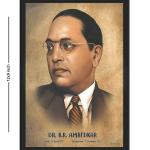 Dr. Bhim Rao Ambedkar Attractive Wall Hanging Engineered Wood Portrait Photo Frame (13x9 Inch) With Black Border Home Decor Spiritual Wall Hanging Frame | Ready to Hang Frame Decorative