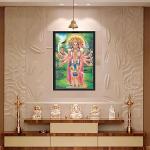 Lord Panchmukhi Hanuman Ji God Idol Engineered Wood Photo Frames | For Home Living Room, Wall Mount | Multicolor 13x19 Inches (9726-HANUMAN)