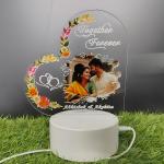 Gugan's Personalized Photo Heart Night Light, Couple Photo Lamp, Custom Acrylic Frame, Bedroom Decor, Custom Led Night Light, Gift for Her Him