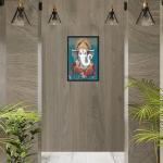 Lord Ganesh Ji Engineered Wood Photo Frame | Pod Ganeshoja Room, Temple/Mandir, Entry Door (13x9 Inch)