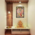 Shree Ram Sita Hanuman ji Photo Frame | Ram Darbar Engineered Wooden Hindu God Ram Parivar/Family Photo Frame Wall Mount Multicoloured for Mandir - 13x19 Inches (622B-Ram)