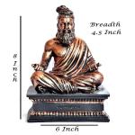 THIRUVALLUVAR Statue AYYAN VALLUVAR Handmade Polyresin Showpiece | Sitting Position | Color - Copper, (8x6x4.5 Inch)