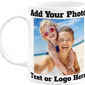 Gugan Gifts Personalized Photo White Ceramic Cup | Customized Personalized with Picture, Text, Quotes, Name Gifts for Birthday, Anniversary, Valentine's Day