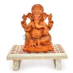 Lord Ganesha Idol Decorative Ganesh Ji Statue Showpiece Figurine for Home Decor, Office, Living Room, Pooja Room, Temple, House Warming Gift (Design 03)