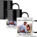 Personalized Gift | Customized Black Ceramic Mug with Photo Pack of 3 | Name | Logo | Matte Black Magic Mug with Photo, Text, Quotes, Name Gifts for Birthday, Anniversary, Valentine's Day