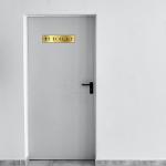 Sign Restroom Toilet Washroom ABS Plastic Self Adhesive Signboard Signage for Office, Hospitals, Colleges, Supermarket | Engraved Acrylic Sheet (12 X 3 Inches) (Unisex Toilet) (Gold)