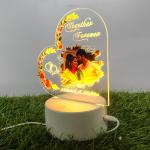 Gugan's Personalized Photo Heart Night Light, Couple Photo Lamp, Custom Acrylic Frame, Bedroom Decor, Custom Led Night Light, Gift for Her Him