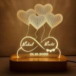 Acrylic 3D Illusion LED Lamp | Warm White (8x6 Inch) | Customized Name, Date | Best Gift for Wedding, Anniversary, Birthday, Valentine's Day for Husband Wife Couple Girlfriend Boyfriend