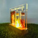 Gugan's Personalized Photo Lamp for Couple – Custom Acrylic LED Night Light with DIY Message Bottle | Marriage & Anniversary Gift | Romantic Décor | Write Your Own Message (Model 3)