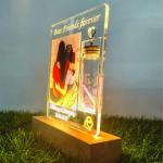 Gugan's Personalized Photo Lamp for Friends – Custom Acrylic LED Night Light with Message Bottle(DIY)- Write Your own