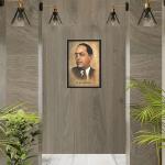 Dr. Bhim Rao Ambedkar Attractive Wall Hanging Engineered Wood Portrait Photo Frame (13x9 Inch) With Black Border Home Decor Spiritual Wall Hanging Frame | Ready to Hang Frame Decorative