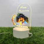 Gugan's Personalized Photo Heart Night Light, Couple Photo Lamp, Custom Acrylic Frame, Bedroom Decor, Custom Led Night Light, Gift for Her Him