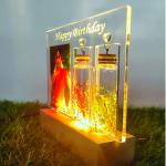 Gugan's Gifts Personalized Photo Lamp for Birthday – Custom Acrylic LED Night Light with Message Bottle(DIY)- Write Your own (Model 2)