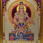 Lord Ayyappa Swamy Engineered Wood Religious Photo Frame For Pooja | Color - Gold (13x9 inches) | God Ayyappa Swamy Wall Painting Frame For Worship, Pooja Room, Mandir, Temple