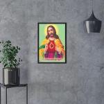 Jesus Christ Engineered Multicoloured Wooden Photo Frames for Worship | landscape Wall Decoration | Home Living Room Decor | Tabletop and Wall mount | 13x9 Inches (115-Jesus)