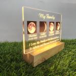 Gugan's Personalized Moon Phase Led Lamp for Couple - Couple Room Decor - Anniversary Gift - Valentine's Gift for Her, Him (Rectangle)