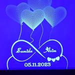 Acrylic Rectangular 3D Illusion LED Lamp | Color - Blue (8x6 Inch) | Customized and Personalized with Name | Best Gift for Wedding, Anniversary, Valentine's Day for Husband, Wife, Couples