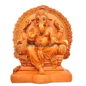 Lord Ganesha Idol Decorative Ganesh Ji Statue Showpiece Figurine for Home Decor, Office, Living Room, Pooja Room, Temple, House Warming Gift (Design 04)