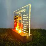 Gugan's Gifts Personalized Photo Lamp for Birthday – Custom Acrylic LED Night Light with Message Bottle(DIY)- Write Your own (Model 3)