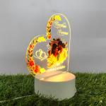 Gugan's Personalized Photo Heart Night Light, Couple Photo Lamp, Custom Acrylic Frame, Bedroom Decor, Custom Led Night Light, Gift for Her Him