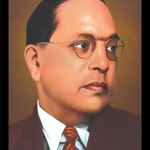 Dr. Bhim Rao Ambedkar Attractive Wall Hanging Engineered Wood Portrait Photo Frame (13x9 Inch) | Home Decor Spiritual Wall Hanging Frame With Black Border | Ready to Hang Frame (Design-2)