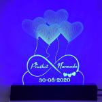 Acrylic Rectangular 3D Illusion LED Lamp | Color - Blue (8x6 Inch) | Customized and Personalized with Name | Best Gift for Wedding, Anniversary, Valentine's Day for Husband, Wife, Couples