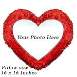 Personalised Pillow Gift | Customised Photo Fur Red Pillow | Cushion Pillow | Cushion for Valentine Day and Gift for Girlfriend