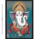 Lord Ganesh Ji Engineered Wood Photo Frame | Pod Ganeshoja Room, Temple/Mandir, Entry Door (13x9 Inch)