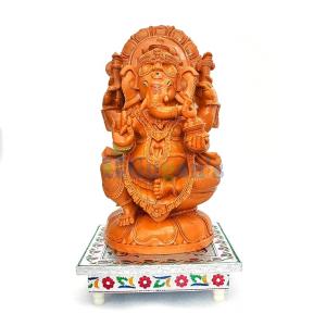 Lord Ganesha Idol Decorative Ganesh Ji Statue Showpiece Figurine for Home Decor, Office, Living Room, Pooja Room, Temple, House Warming Gift (Design 07)