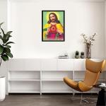 Jesus Christ Engineered Multicoloured Wooden Photo Frames for Worship | landscape Wall Decoration | Home Living Room Decor | Tabletop and Wall mount | 13x19 Inches (115-Jesus)