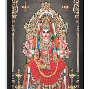 Devi Mari Amman Engineered Wood Photo Frames | Home Living Room Decor, Kumari Amman Bhagavathi Amman Devi Photo | Multicolor 13x19 Inches