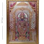 Tirupati Balaji Engineered Wood Religious Photo Frame For Pooja | Color - Gold (13x9 inches) | Lord Venkateswara Swamy Wall Painting Frame For Worship, Pooja Room, Mandir, Temple