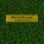 Gugan's Aluminum Desk Name Plate – Personalized Office Name Sign with Holder, Modern Desk Décor for Professionals, Boss, and Executives- Double Side (12 x 3 Inches) (Gold, Gold)