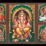 Hindu God Photo Frame (13x19 inch)| Five God Photo in One Frame | Lord Ganesha, Tirupati Balaji, Murugan With Valli and Devasena, Goddess Lakshmi & Saraswati