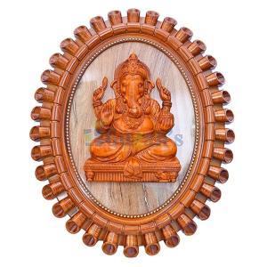 Ganesha 3D Wall Frame Ganesh Idol Photo Frame For Home, Ganpati Frame For Wall Hanging, Home Decorative Gift Pooja Item (Design 02)