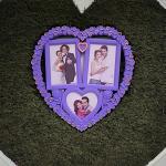 Heart Shaped Wall Hanging Collage Photo Frame for Wall Decoration, Bedroom, Living Room, Hall | Color - Lavender, (35x35 cm)| Best Gift for Couple, Valentine's Day, Wedding Anniversary