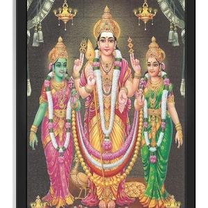 Lord Murugan/Kartikeya Idol Engineered Wood Photo Frames | Home Living Room Decor, Office, Living Room, Pooja Room, Temple, House Warming Gift Multicolor 13x19 Inches (G991-Murugan)