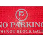 No Parking Signage with Self Adhesive | For Hospital, Shops, Mall, Office, Schools, Clinic, Factory, Restaurant, Garden | Sign Board Sticker (No parking In Front of Gate)