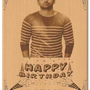 Personalized Engraved Rectangular Wooden Photo Frame Happy Birthday Gift for Boyfriend | Husband | Brother (5 x 7 Inches)