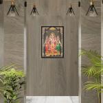 Murugan Valli Devasena Wall Photo Framed for Home Decor, Office, Living Room, Worship Pooja/Temple Room | Subramanian Swamy Ready to Hang Wall Mount (13x9 inches)