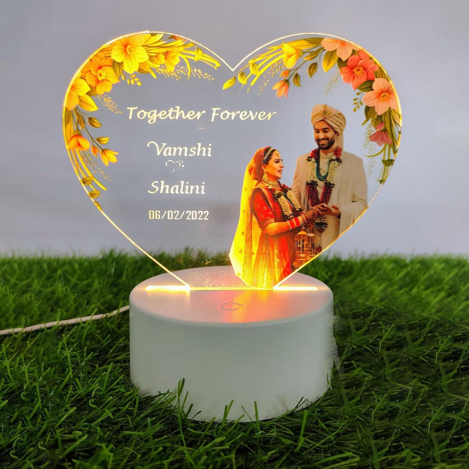Customised Photo Heart Night Light