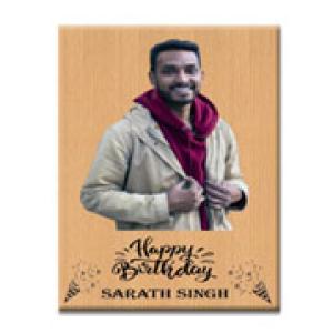 Gugan's Personalized UV Printed Wooden Plaque with Photo & Text – Unique Wood Photo Gift for Him, Her, Mom, Dad, Friend (Model 3, 7 x 5 Inches)