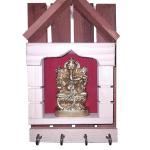 Wooden Wall Mount Key Holder with Ganesha