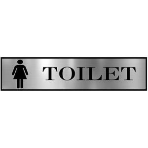 Customized Lady sign Board For Restroom Toilet Washroom With Silver Acrylic | Signage for Office, Hospitals, Colleges, Supermarket | Engraved Silver Acrylic Sheet 12 X 3 Inches