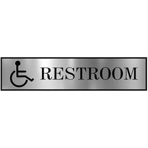 Sign For Physically Challenged People's Restroom Toilet Washroom ABS Plastic Self Adhesive Signboard Signage for Office, Hospitals, Supermarket | Engraved Acrylic Sheet (12 X 3 Inches)