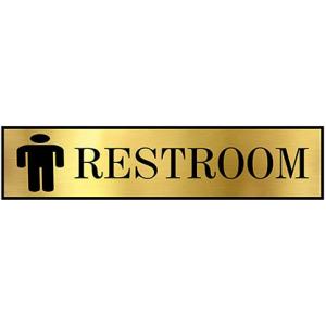 Customized Man sign Board For Restroom Toilet Washroom With Golden Acrylic | Signage for Office, Hospitals, Colleges, and Supermarket | Engraved Golden Acrylic Sheet 12 X 3 Inches